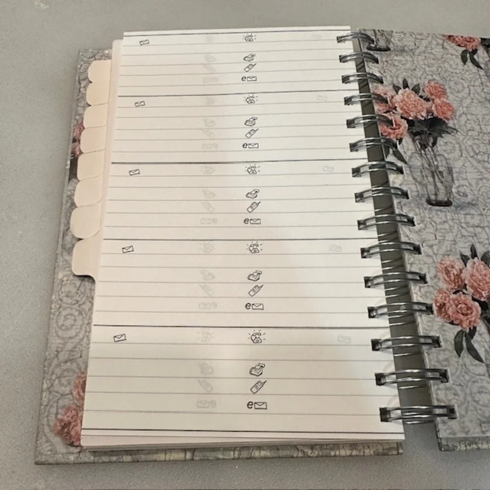 Floral Addresses Spiral Notebook Planner Journal Organizer Vintage‎ Style